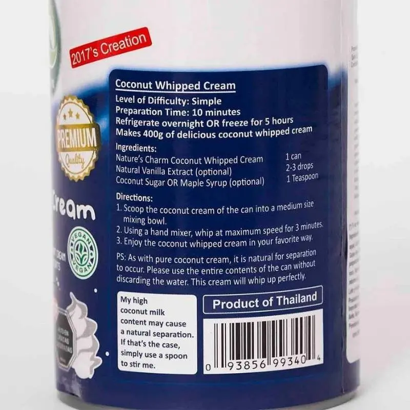 Crema para Batir de Coco 400g - Nature´s Charm