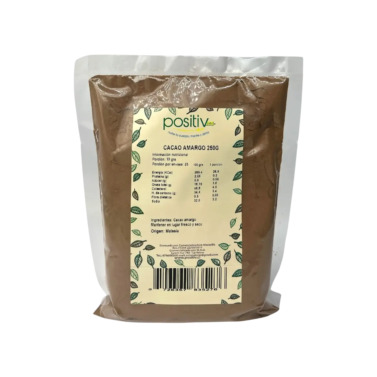 Cacao Amargo 250g – Positiv