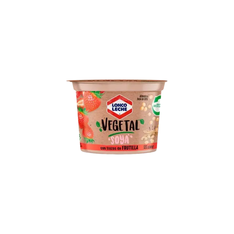 Yogurt de Soya con Trozos de Frutilla 130g – Lonco Leche
