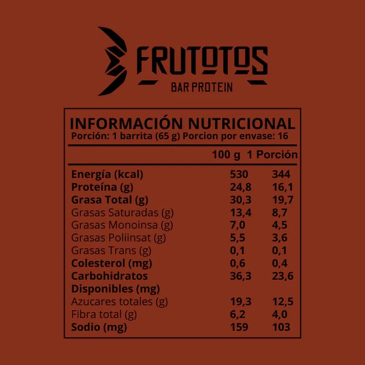 Barrita de Proteina sabor Chocolate 65g – Frutotos
