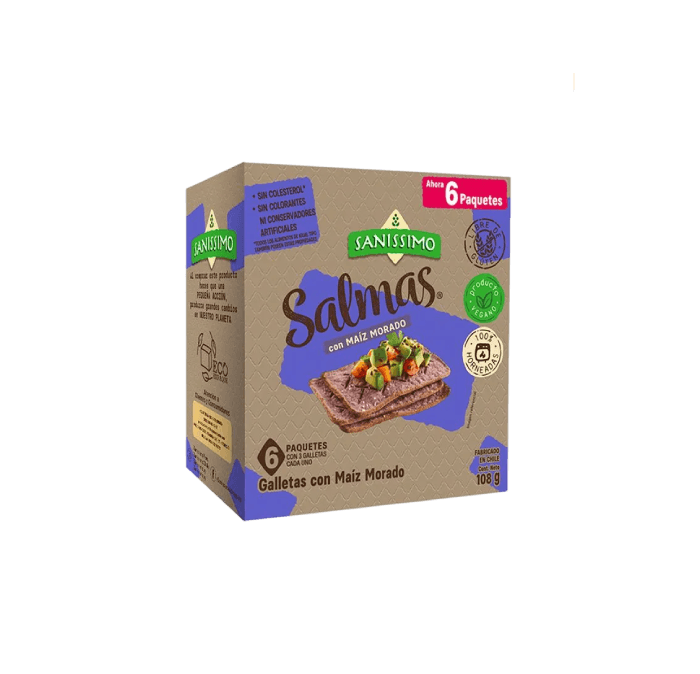 Galletas Salmas con Maíz Morado 108g – Sanissimo