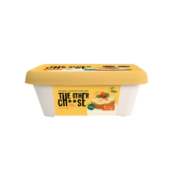 Queso vegetal sabor cheddar y cebolla en crema 200g - The Other Ch**se