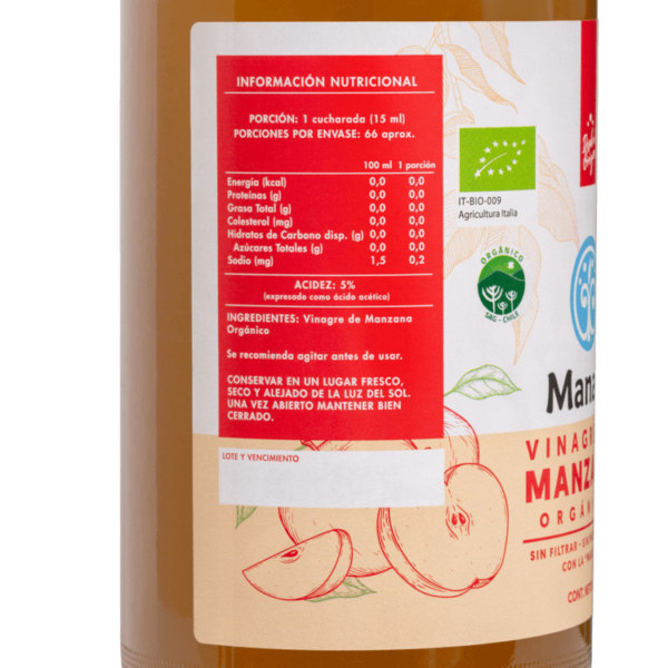 Vinagre Manzana 1L Orgánico - Manare - Imagen 2