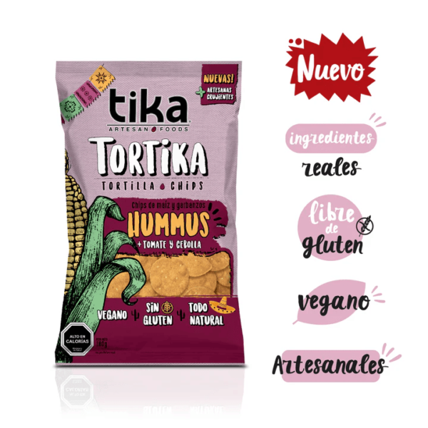 Tortika Hummus & Tomate y Cebolla 180g - Tika