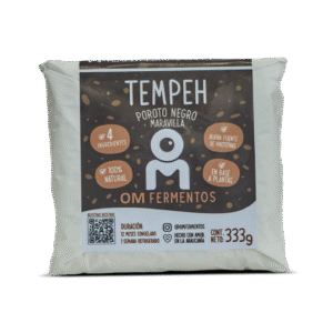Tempeh de  Poroto Negro 333g - OM Fermentos