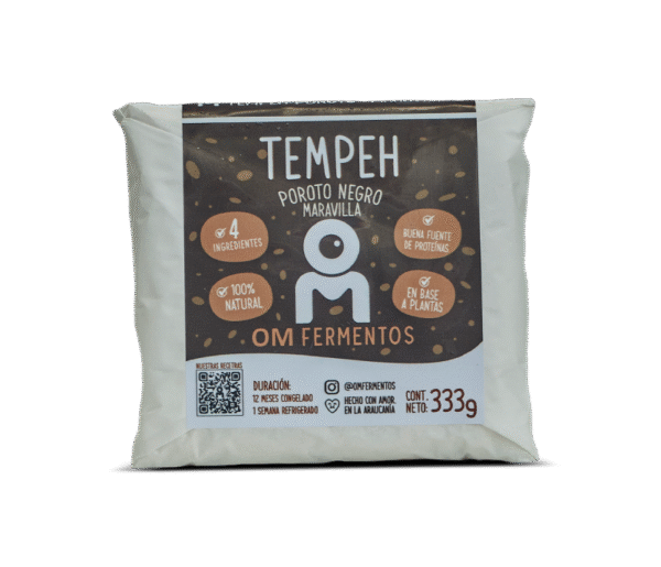 Tempeh de  Poroto Negro 333g - OM Fermentos