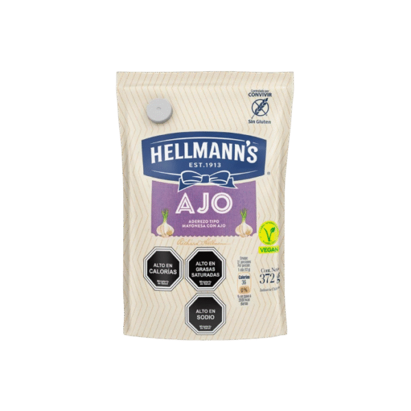 Mayonesa sabor Ajo Vegana 372g - Hellmann's
