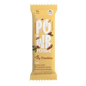 Barra de proteína y creatina con maní 45g  - power foods
