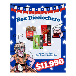 Box Dieciochero Seitán Parrillero 500g + Not Chori  240g + Not Hot Dog 250g